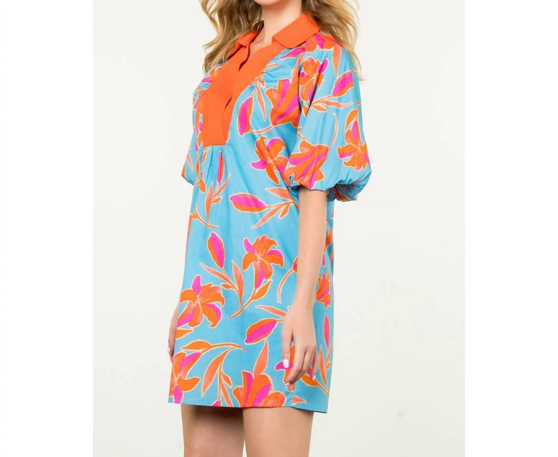 Thml - Puff Sleeve Flower Print Dress