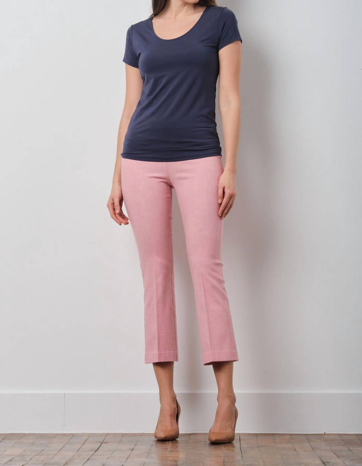 Avenue Montaigne Leo Flare Cut Leg Pants in screen red - women's pants