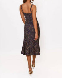 hutch Lydia Dress in navy multi speckled swirls - women's dress - alternate view