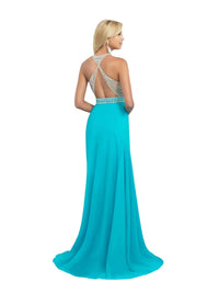 Blush Prom - Crystals Embellished Halter A-line Gown