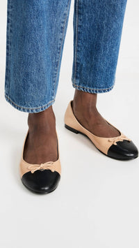 TORY BURCH Women's Cap Toe Ballet Flats in ginger shortbread - women's flats - alternate view