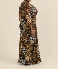 Fashion Szn Curve - Ruffle Leopard Print Maxi Dress - Plus