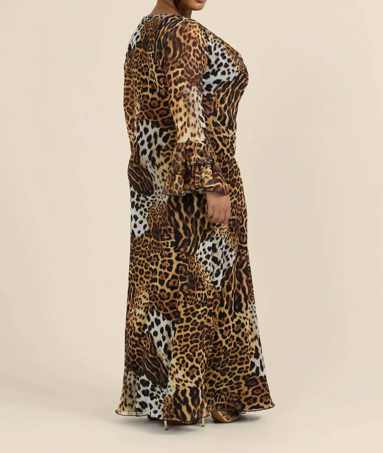 Fashion Szn Curve - Ruffle Leopard Print Maxi Dress - Plus