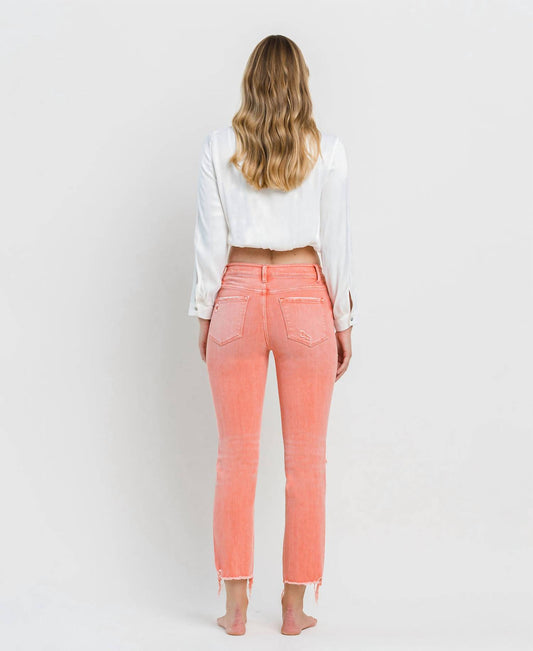 Flying Monkey - Lantana High Rise Distressed Hem Crop Slim Straight Jeans