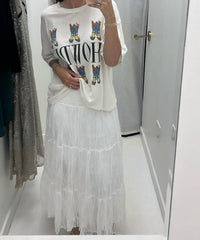 Beulah Women's Lace Maxi Skirt in white - women's dress - detail view
