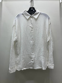 Pine Apparel - Gauze Button Front Crochet Sleeve Top