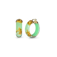Gold & Honey - Women's Mini Lucite Hoop Earrings