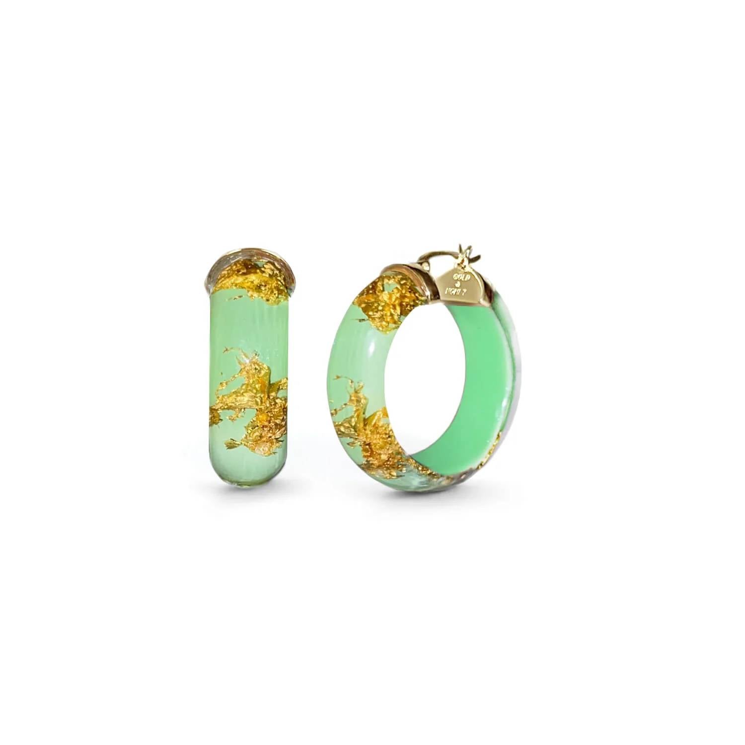 Gold & Honey - Women's Mini Lucite Hoop Earrings