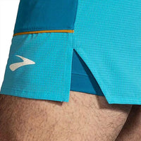 BROOKS Men's High Point 7" 2-in-1 Running Short in 1 running short in hyper blue mist pacific - men's shorts - view 7
