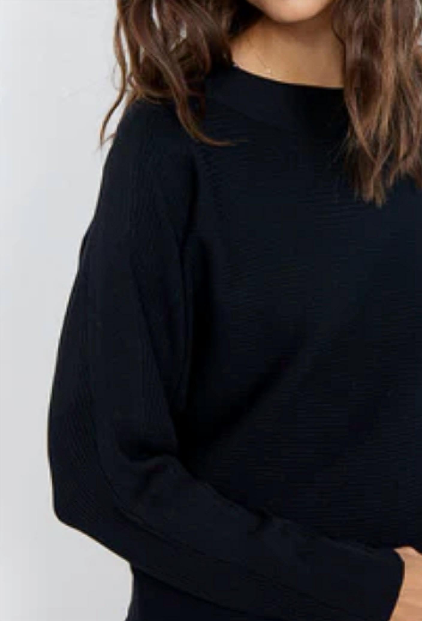 Soya Concept Dollie Sweater Top in black - women's sweater - detail view