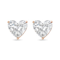 Diana M Jewels - Women's Heart Lab-grown Diamond Stud Earrings (3.00 Tcw) - Signature