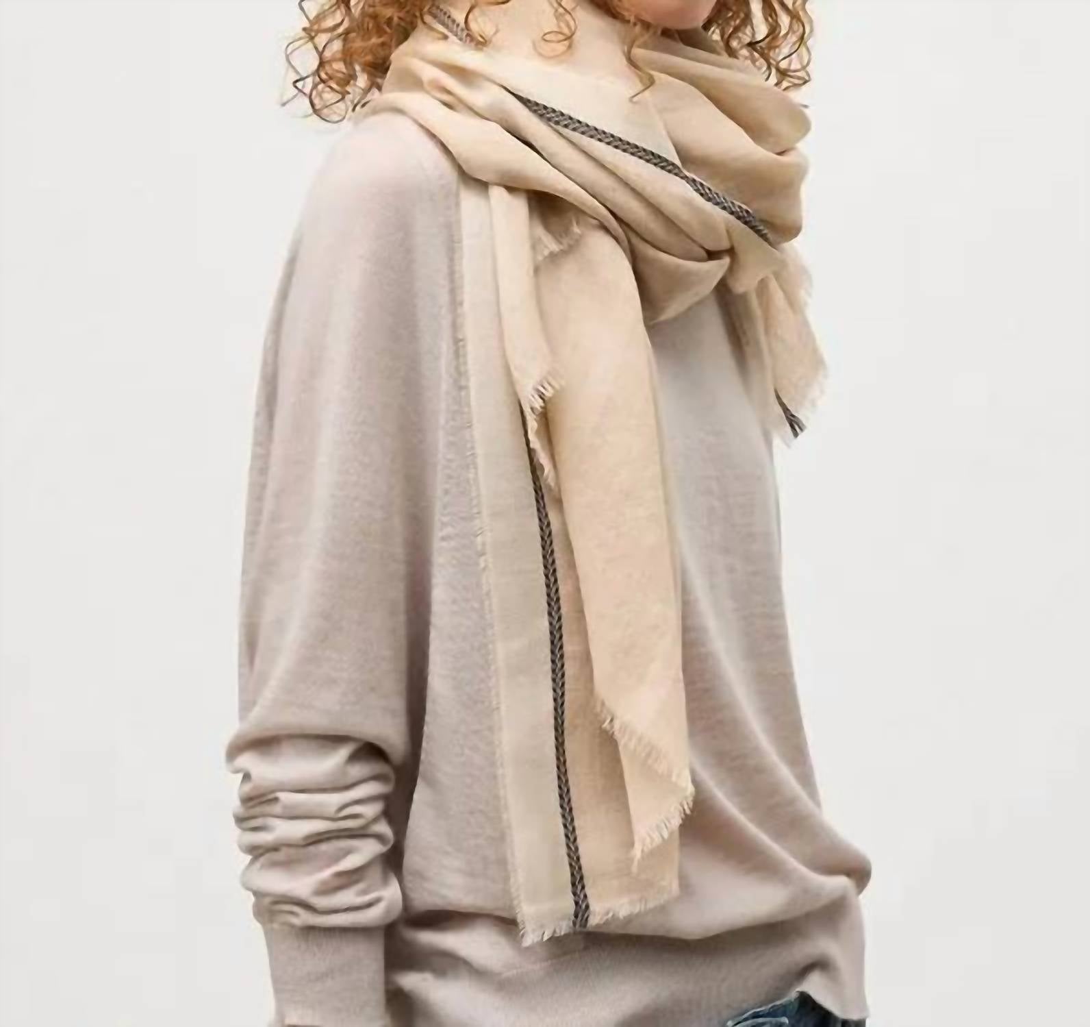 Johnstons of Elgin Women's Ives Scarf in natural - women's scarf - view 4
