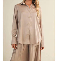 Mustard Seed Paris Silk Top in champagne - women's shirt