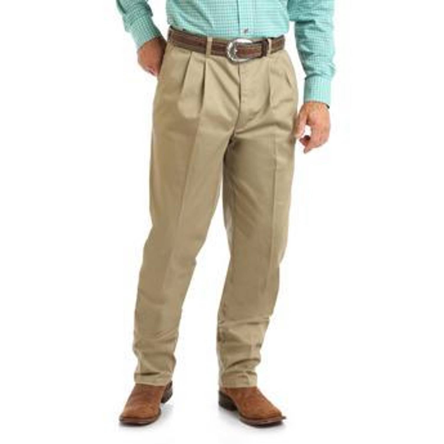Wrangler - Pleated Front Stretch Wrinkle Resistant Pants