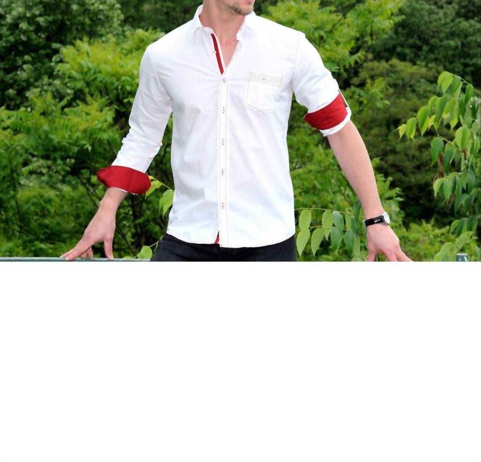 Eight X - Jacquard V Shirt With Pocket