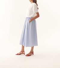 EXQUISE Kaylee K Dress in white blue - women's dress - detail view