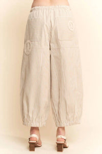 Davi & Dani - Peace Sign Pinstripe Palazzo Pants