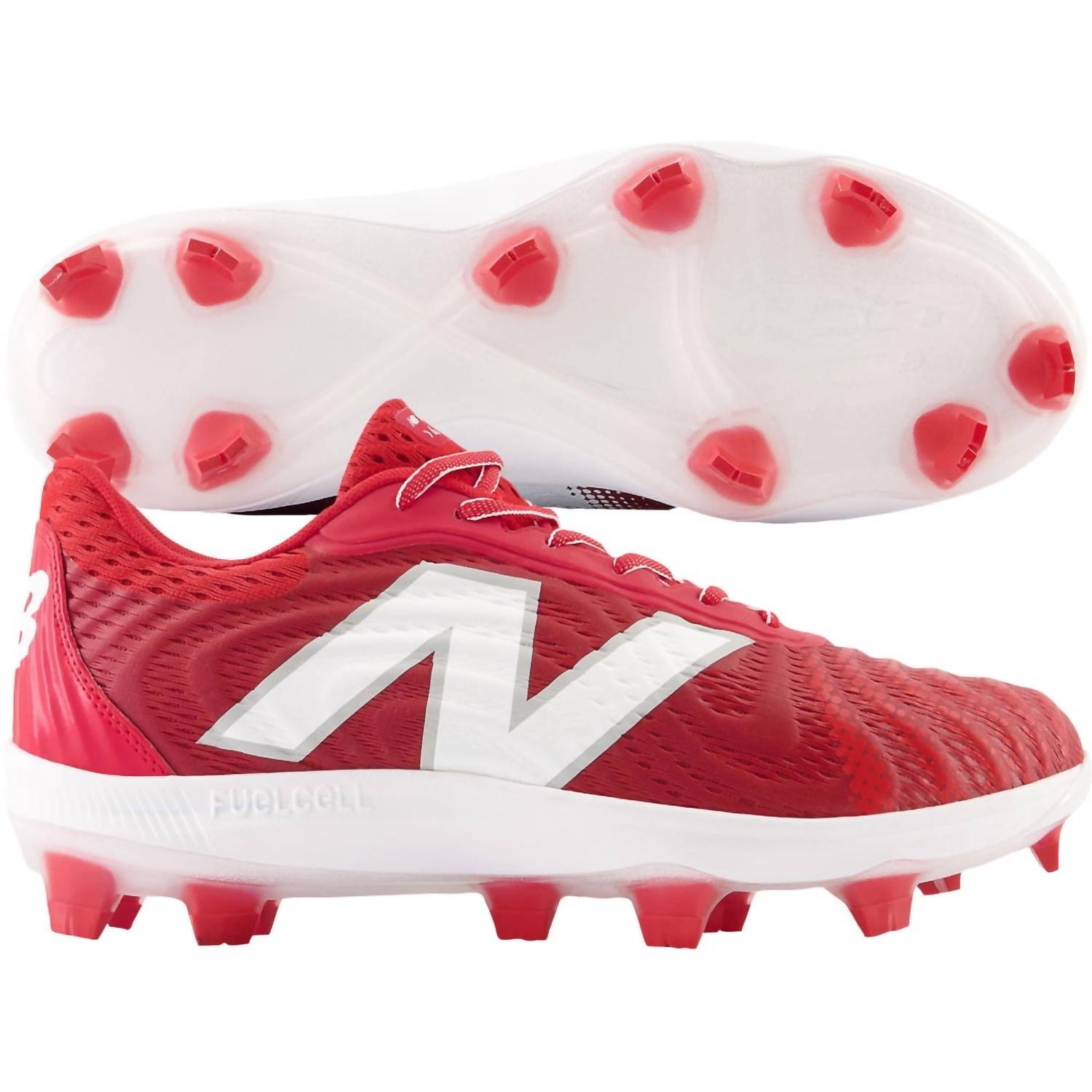 New Balance Men's Fuelcell 4040v7 Molded Cleats Running Shoes in red - men's shoe - alternate view