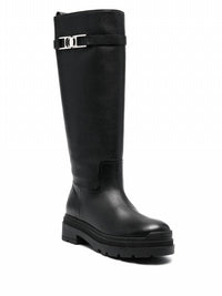 Salvatore Ferragamo Women's Vara Chain Knee-high Boots in black - women's shoe - view 12