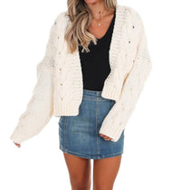 Dreamers - Chunky Cable Knit Open Cardigan