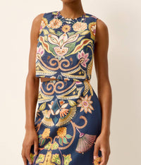 Marie Oliver Fallon Sleeveless Top in neptune - women's tank top - detail view