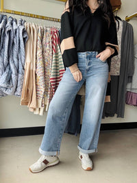 Anniewear - High Rise Stretch Roll Up Jean
