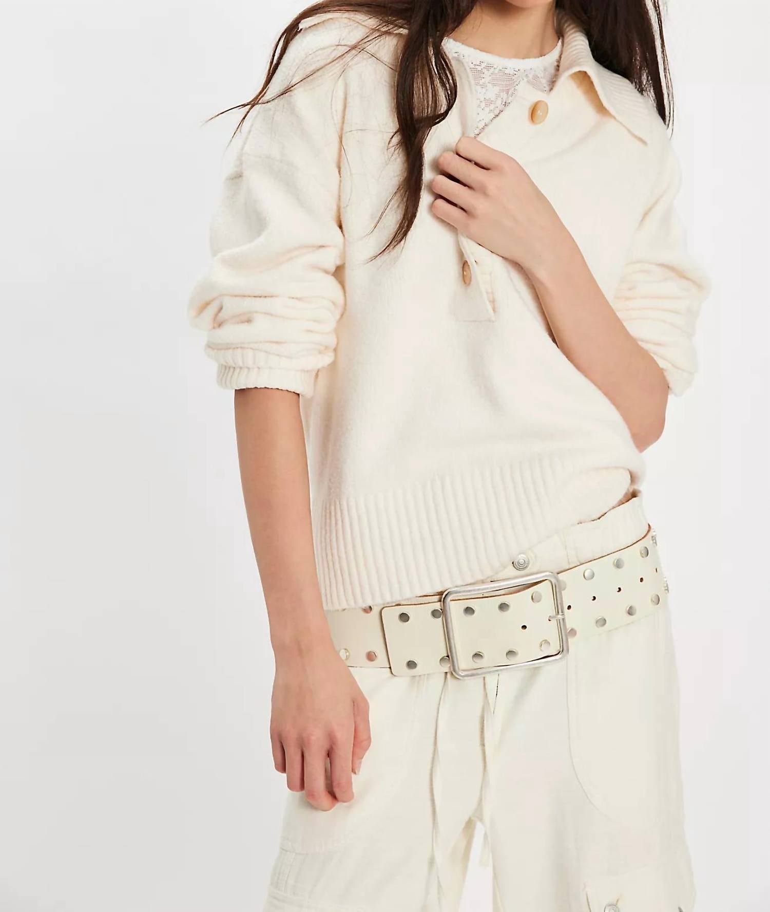 Free People - Women's Trading Up Polo Shirt