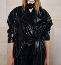 Rue Sophie Hyde Shiny Trench Coat in black - women's jacket - view 7