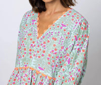 Juliet Dunn - V-neck Tiered Mini Dress