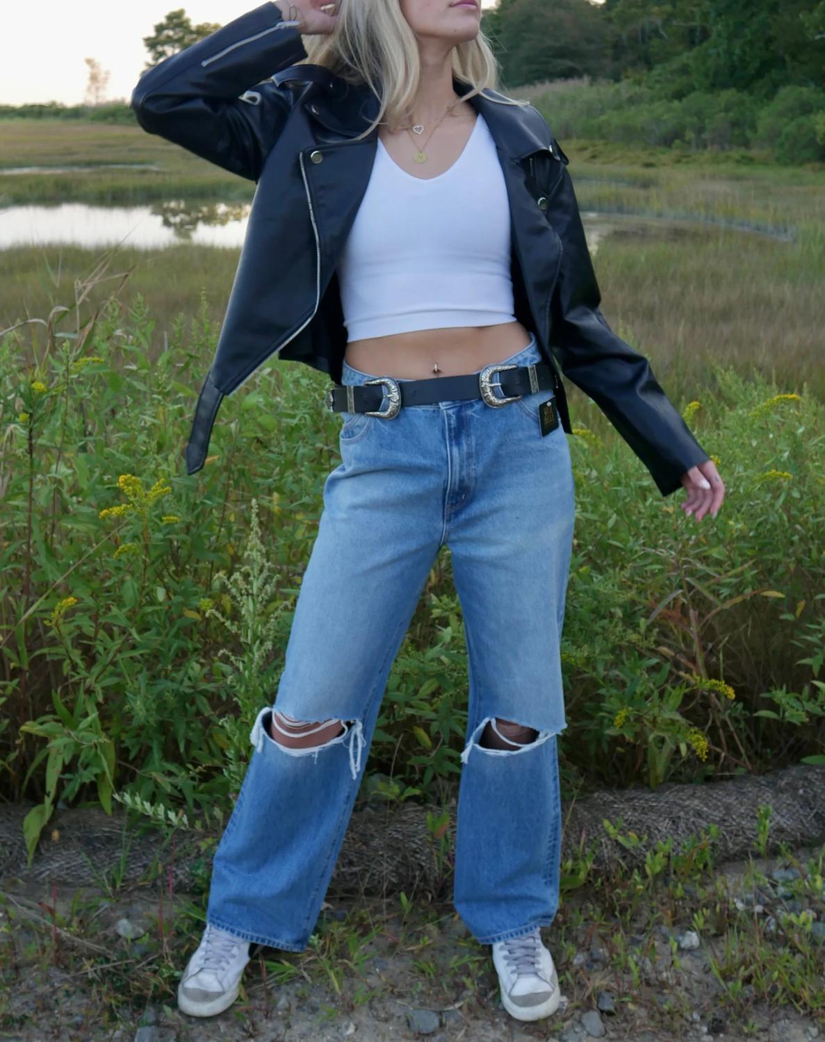 We Wore What - Cropped Moto Jacket