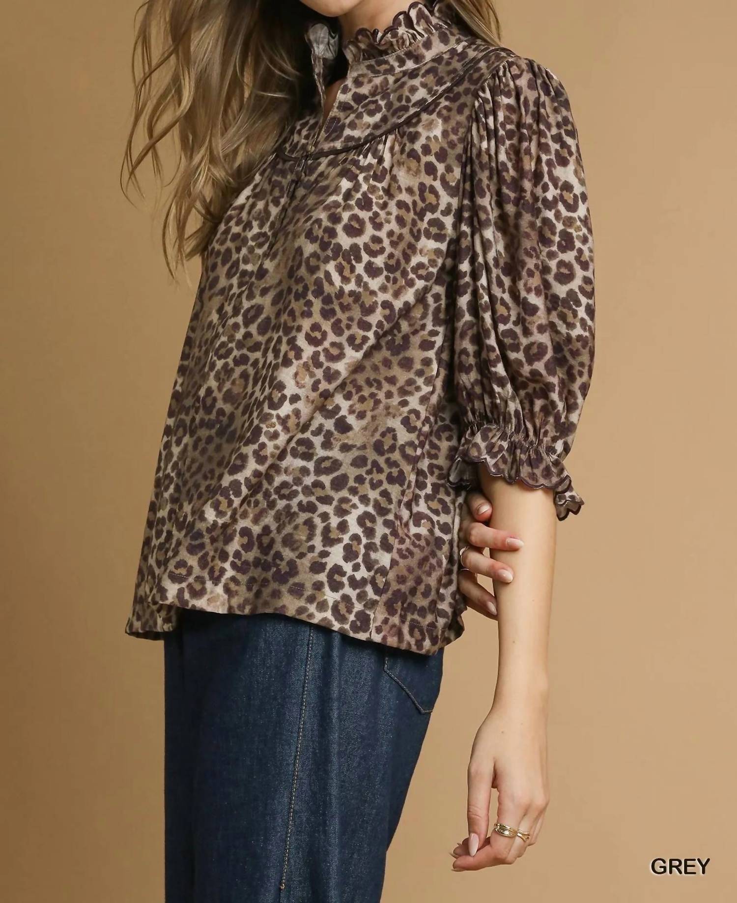 Umgee - Ruffle Neck Blouse