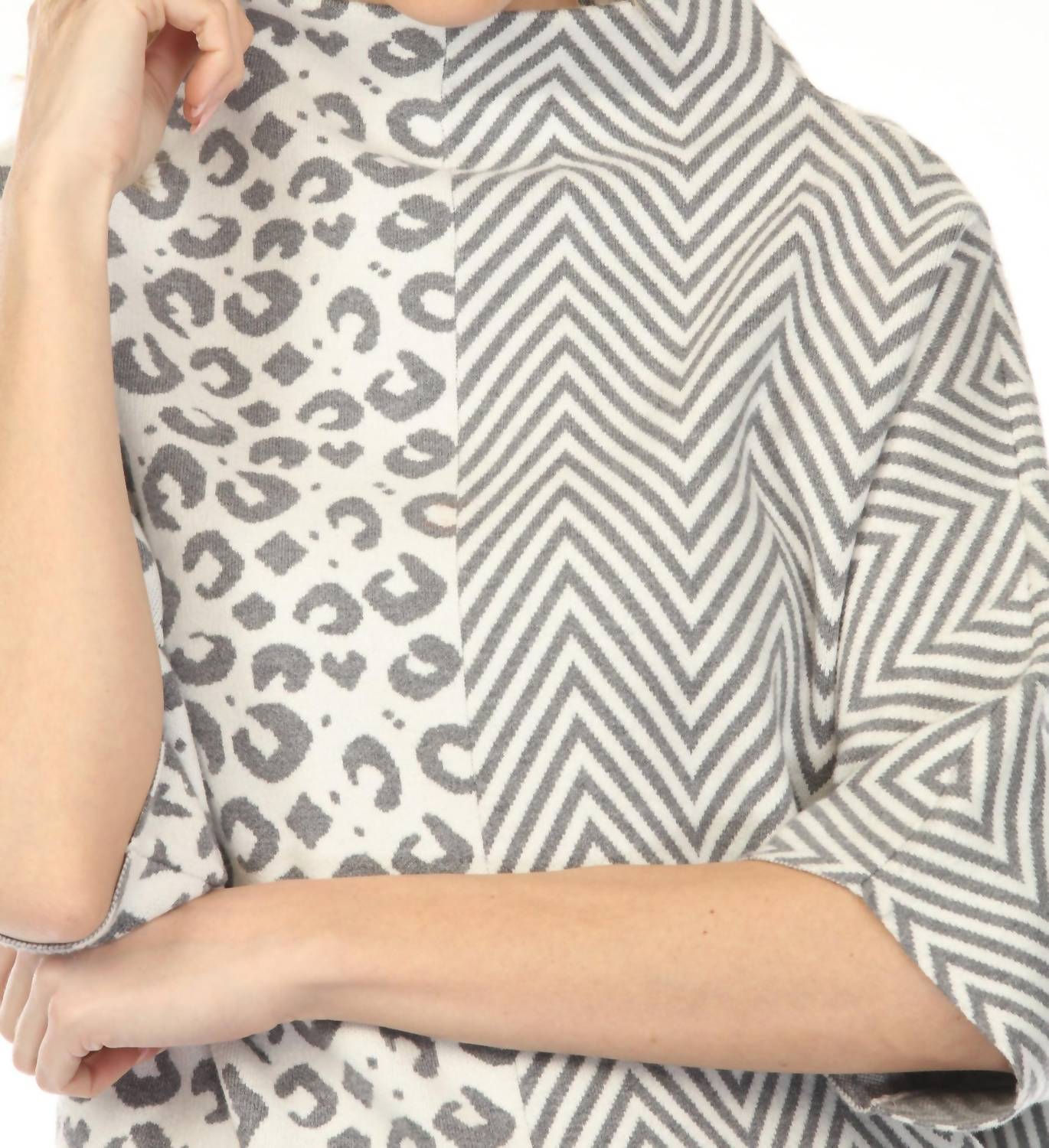 Joseph Ribkoff - Mix Pattern Boxy Sweater Top