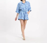 Miss June Paris Women's Rada Romper in blue - women's pants