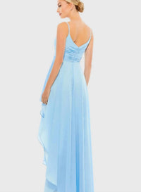 Mac Duggal - Asymmetrical Hem Chiffon Maxi Dress
