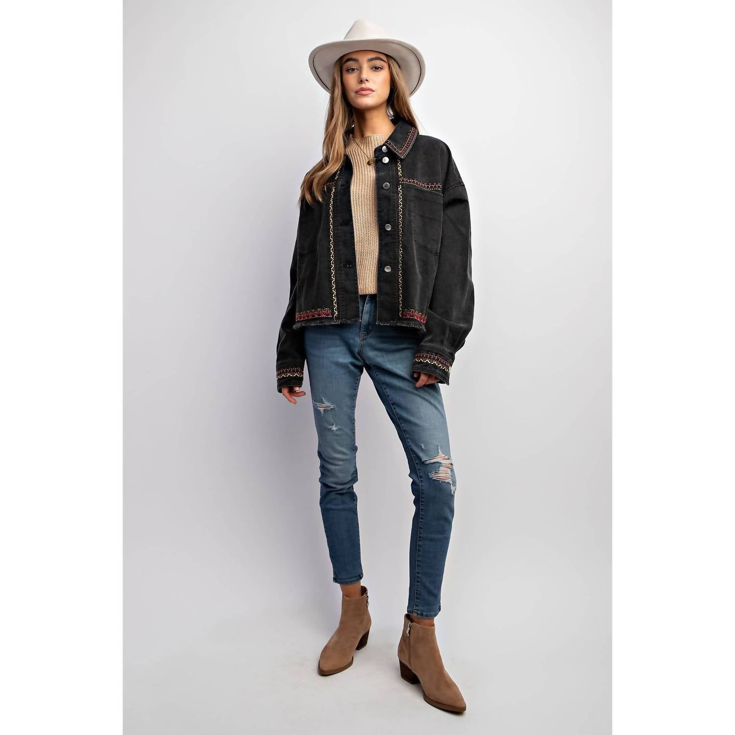 Sweet Generis - Embroidered Wash Cotton Jacket