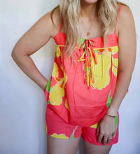 Olivaceous - Laci Floral Cami & Drawstring Shorts Two-piece Set