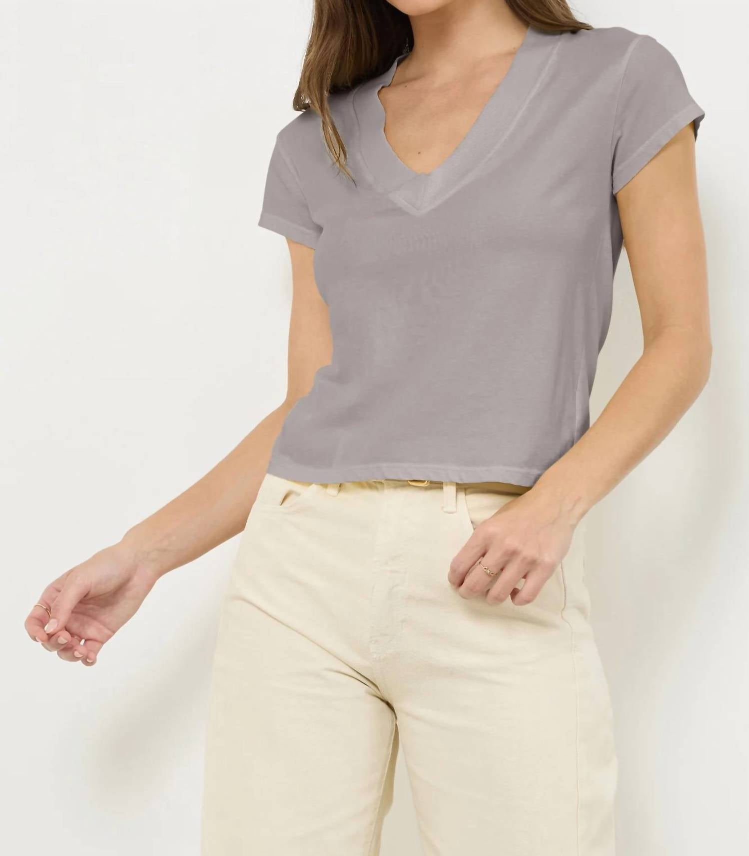 Lamade - SURI DEEP V CAP SLEEVE TEE