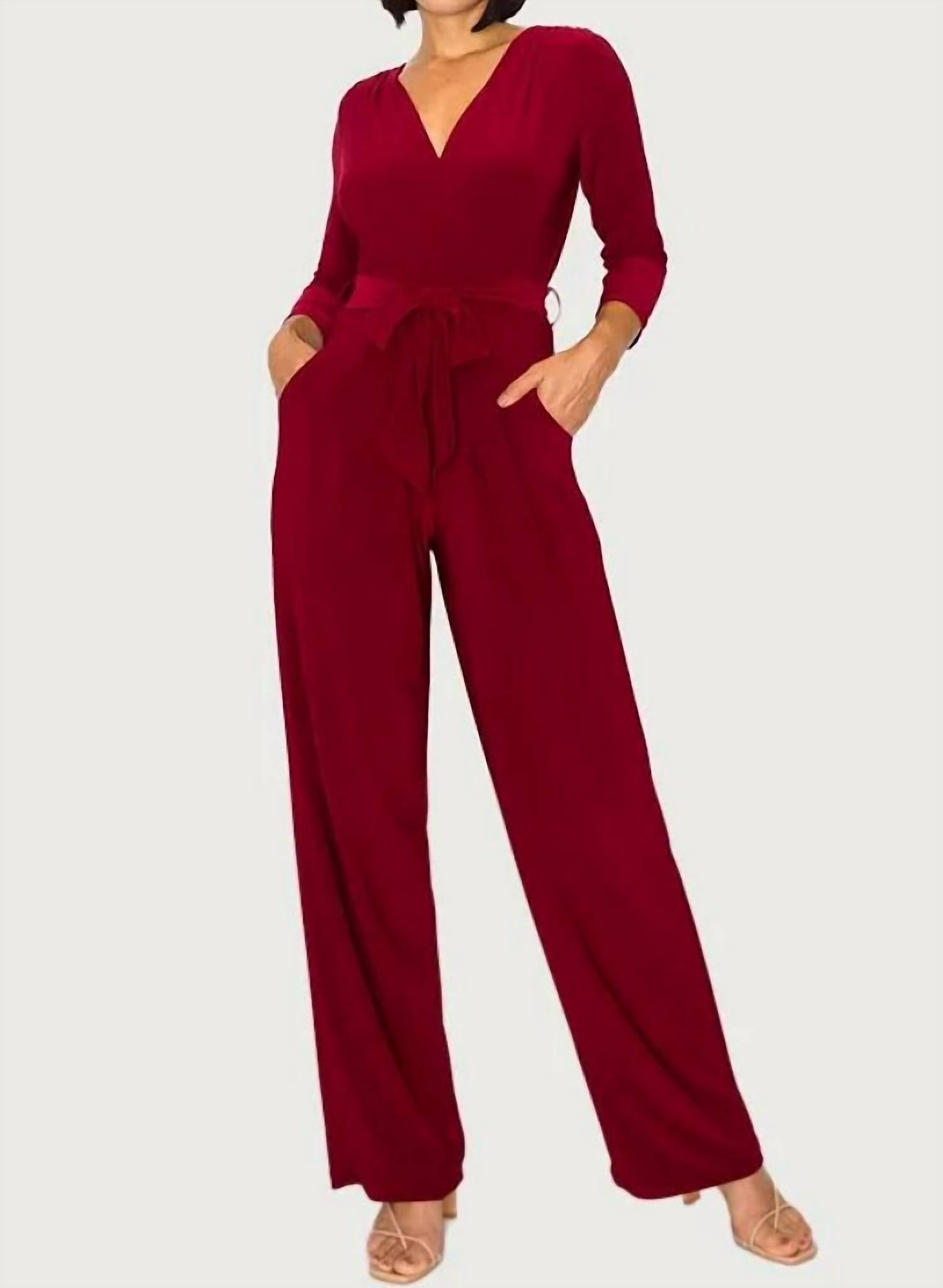 Last Tango - Sleeved Wrinkle Resistant Pant Suit Jumpsuit