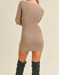 Mable - Sweater Ribbed Mini Dress