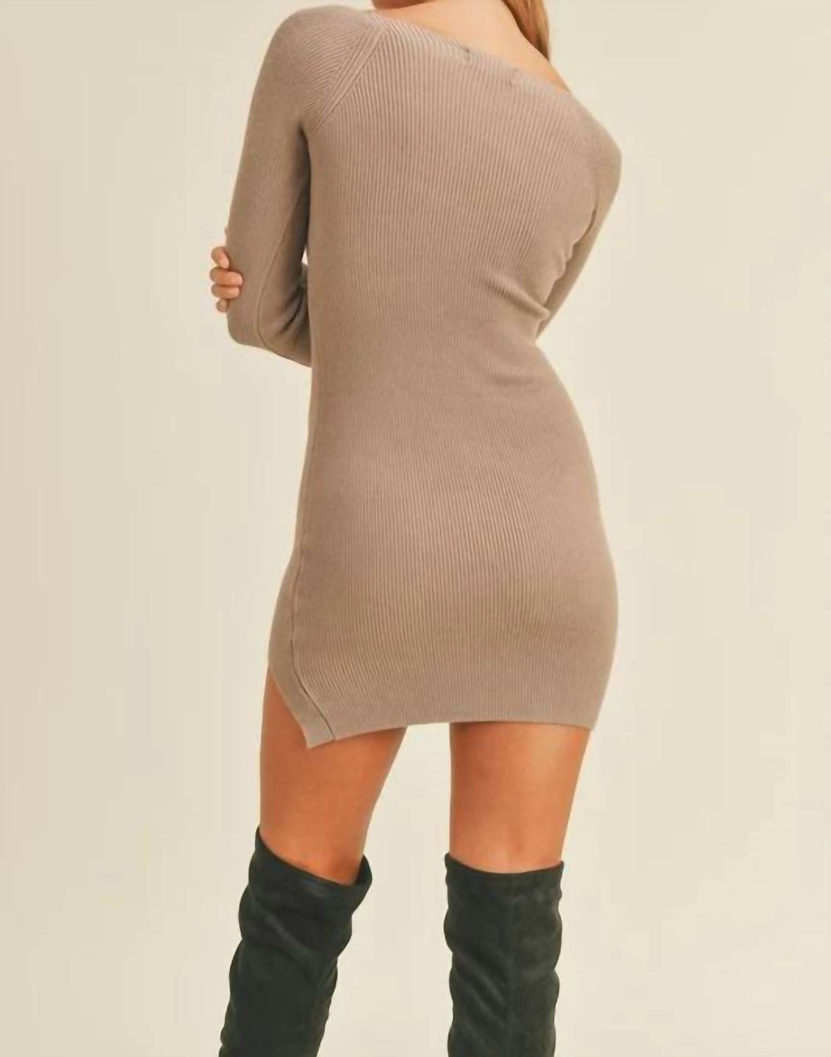 Mable - Sweater Ribbed Mini Dress