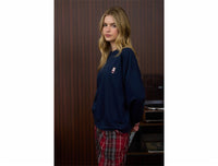 Blu Pepper - Teddy Embroidered Pullover Sweatshirt