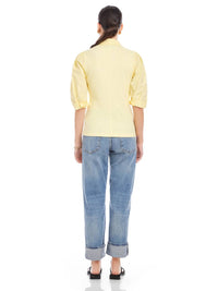 Fifteen Twenty - Camden Contrast Pleat Sleeve Henley Top