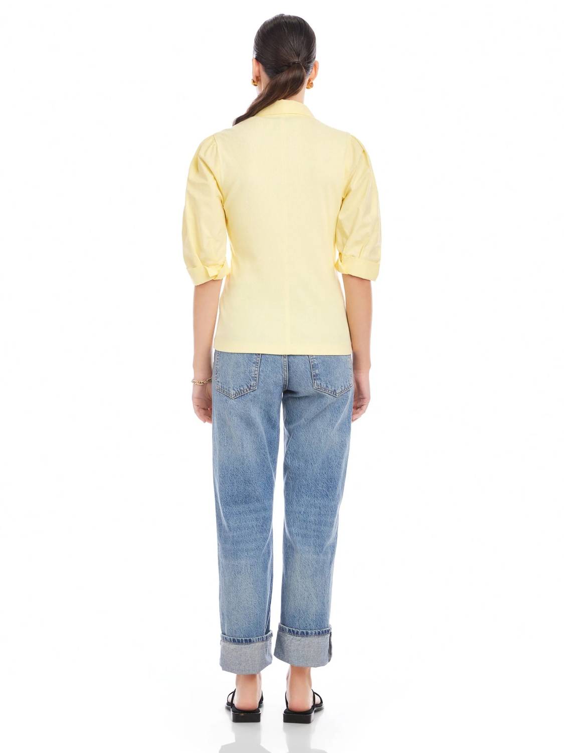 Fifteen Twenty - Camden Contrast Pleat Sleeve Henley Top
