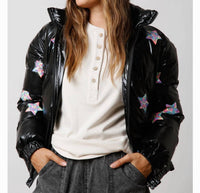 Fantastic Fawn - Sequin Star Puffer Jacket