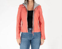 Mauritius - Hoodie Insert Leather Jacket