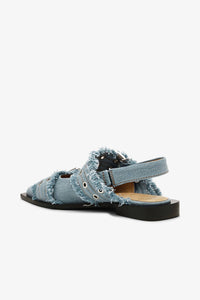 Ganni - Denim Charms Feminine Buckle Ballerinas