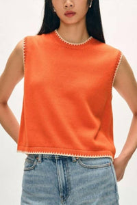 White + Warren - Organic Cotton Blanket Trim Tank