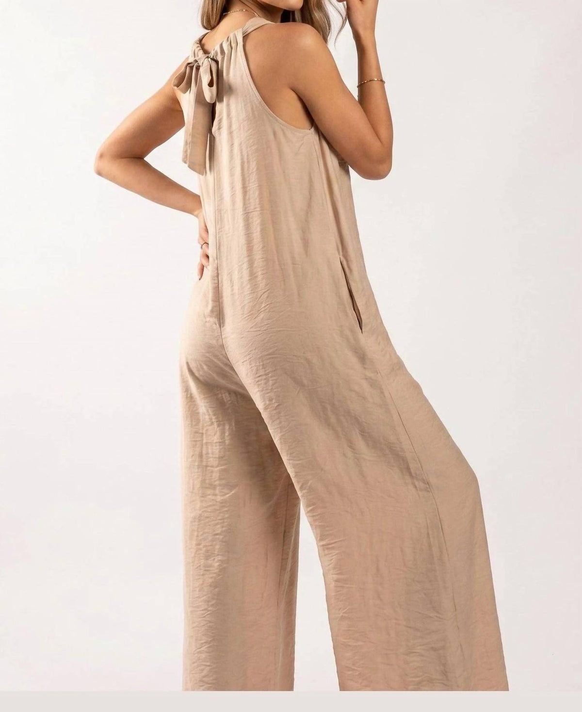 L'Emotion - Women's Sahara Breeze Tie-back Palazzo Jumpsuit