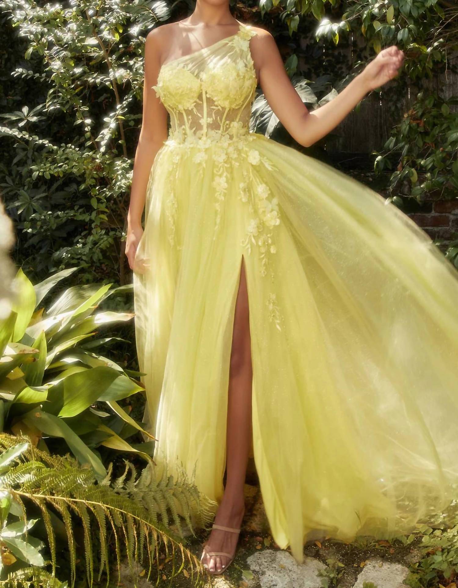 Andrea & Leo Couture - ONE SHOULDER EVENING GOWN