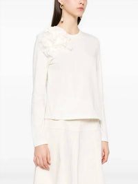 Ulla Johnson Kaja Top in cowrie - women's long sleeve top - detail view